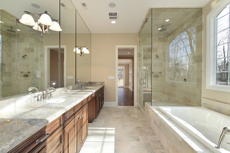 Modern bathroom showroom with fixtures